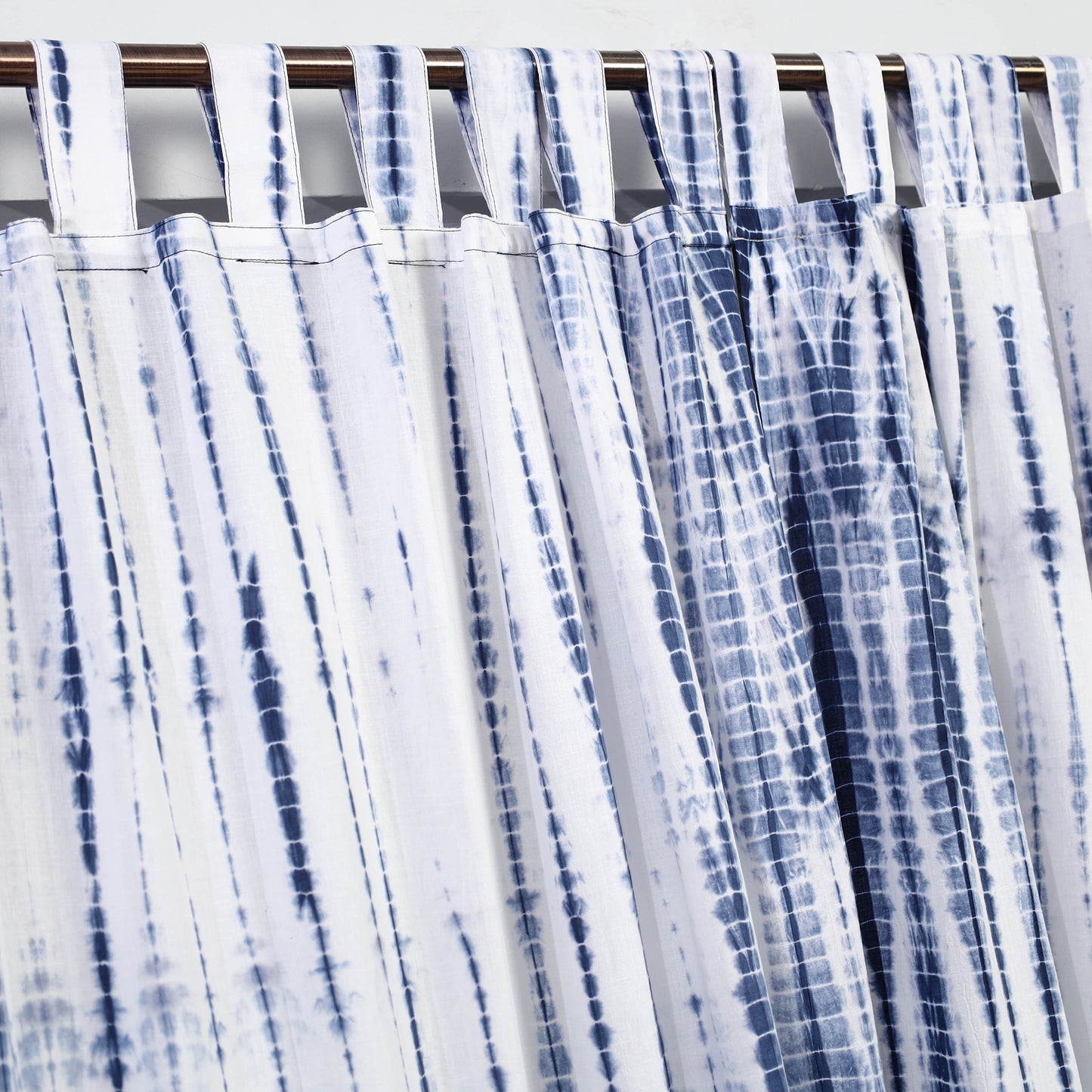 Blue - Tie & Dye Cotton Shibori Curtain for Door (Set of 2) 07