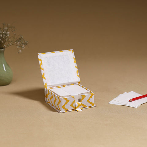 Yellow - handcrafted printed card holder with slips 29