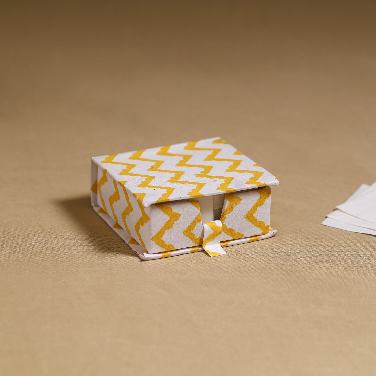 Yellow - handcrafted printed card holder with slips 29