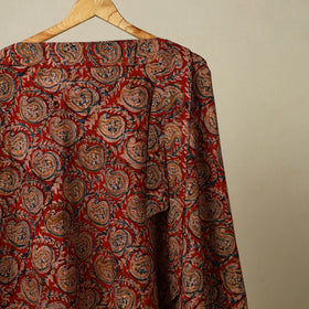 Red - kalamkari cotton wrap around skirt 58 - handcrafted