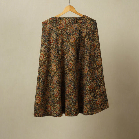 Green - kalamkari cotton wrap around skirt 59 - handcrafted