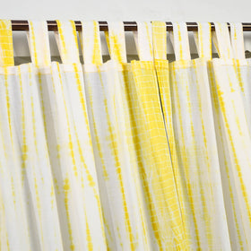 Yellow - tie & dye cotton shibori curtain for door (set