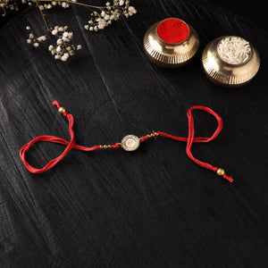 Reusable Tribal Dokra Brass Rakhi with Banaras Wood Doll Box by Miharu 25