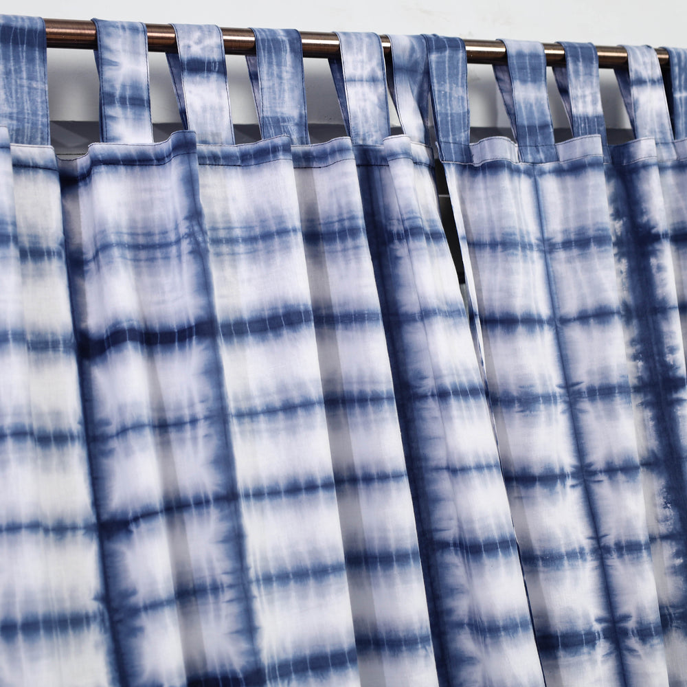 Blue - Tie & Dye Cotton Shibori Curtain for Door (Set of 2) 10