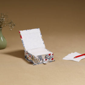 White - handcrafted printed card holder with slips 34