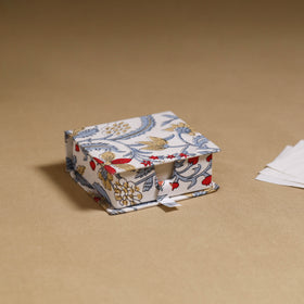 White - handcrafted printed card holder with slips 34