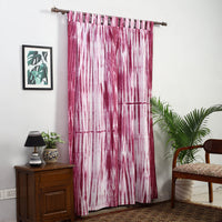 Pink - Tie & Dye Cotton Shibori Curtain for Door (Set of 2) 11