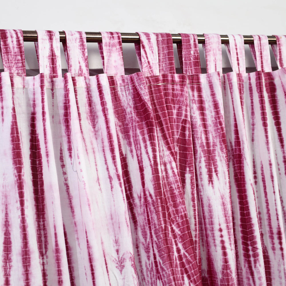 Pink - Tie & Dye Cotton Shibori Curtain for Door (Set of 2) 11