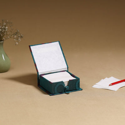 Green - handcrafted printed card holder with slips 35