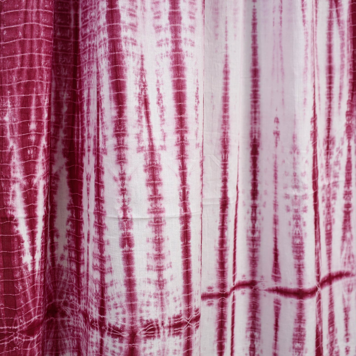 Pink - Tie & Dye Cotton Shibori Curtain for Door (Set of 2) 11