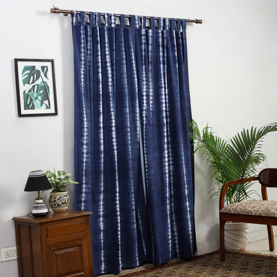 Blue - Tie & Dye Cotton Shibori Curtain for Door (Set of 2) 12