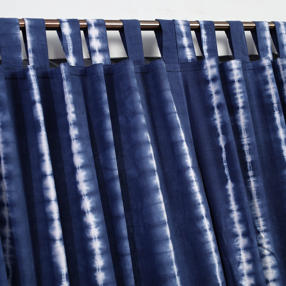 Blue - Tie & Dye Cotton Shibori Curtain for Door (Set of 2) 12