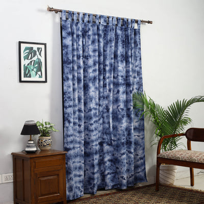 Blue - Tie & Dye Cotton Shibori Curtain for Door (Set of 2) 13