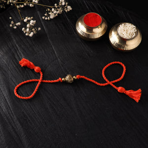 Reusable Tribal Dokra Brass Rakhi with Banaras Wood Doll Box by Miharu 30