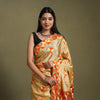 Buy Beige Chinon Embroidered Phulkari Saree