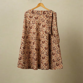 Beige - kalamkari cotton wrap around skirt 63 - handcrafted