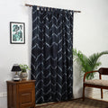 Black - tie & dye cotton shibori curtain for door (set