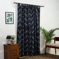 Black - Tie & Dye Cotton Shibori Curtain for Door (Set of 2) 14