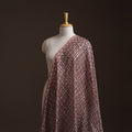 Beige - Bagh Hand Block Print Chanderi Silk Natural Dyed Handloom Fabric 12
