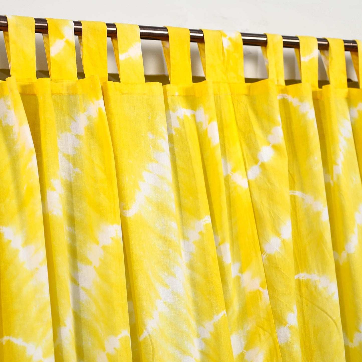 Yellow - Tie & Dye Cotton Shibori Curtain for Door (Set of 2) 15