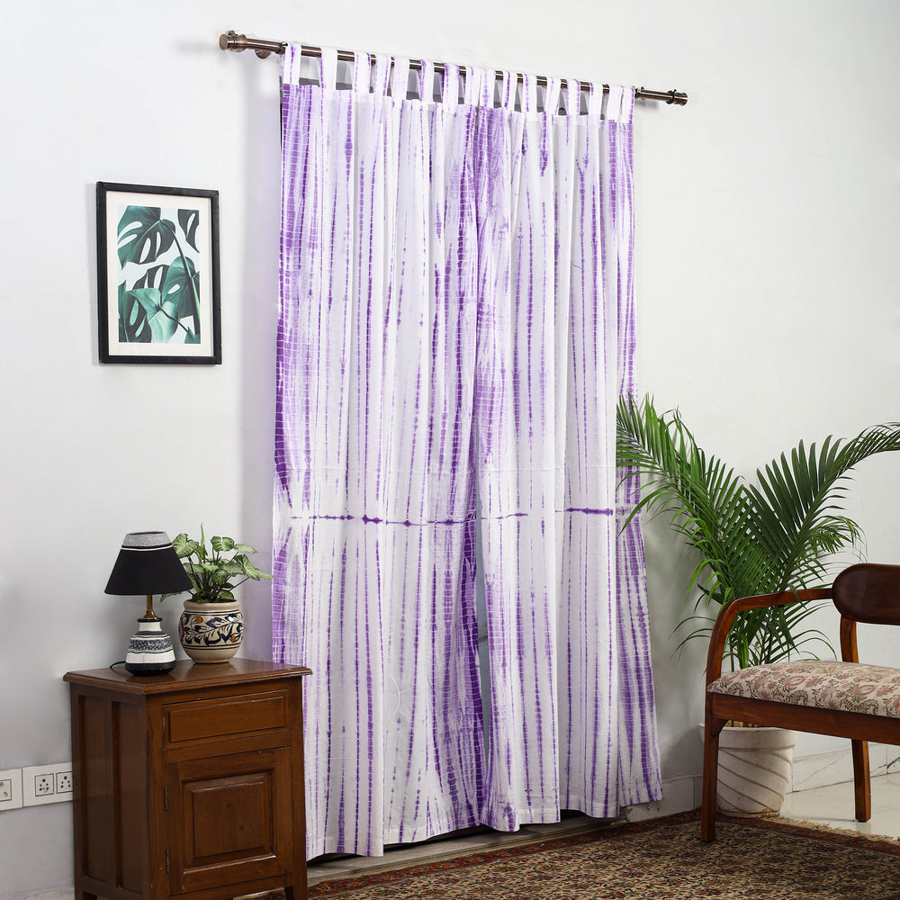 Purple - Tie & Dye Cotton Shibori Curtain for Door (Set of 2) 17