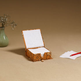 Orange - handcrafted printed card holder with slips 44