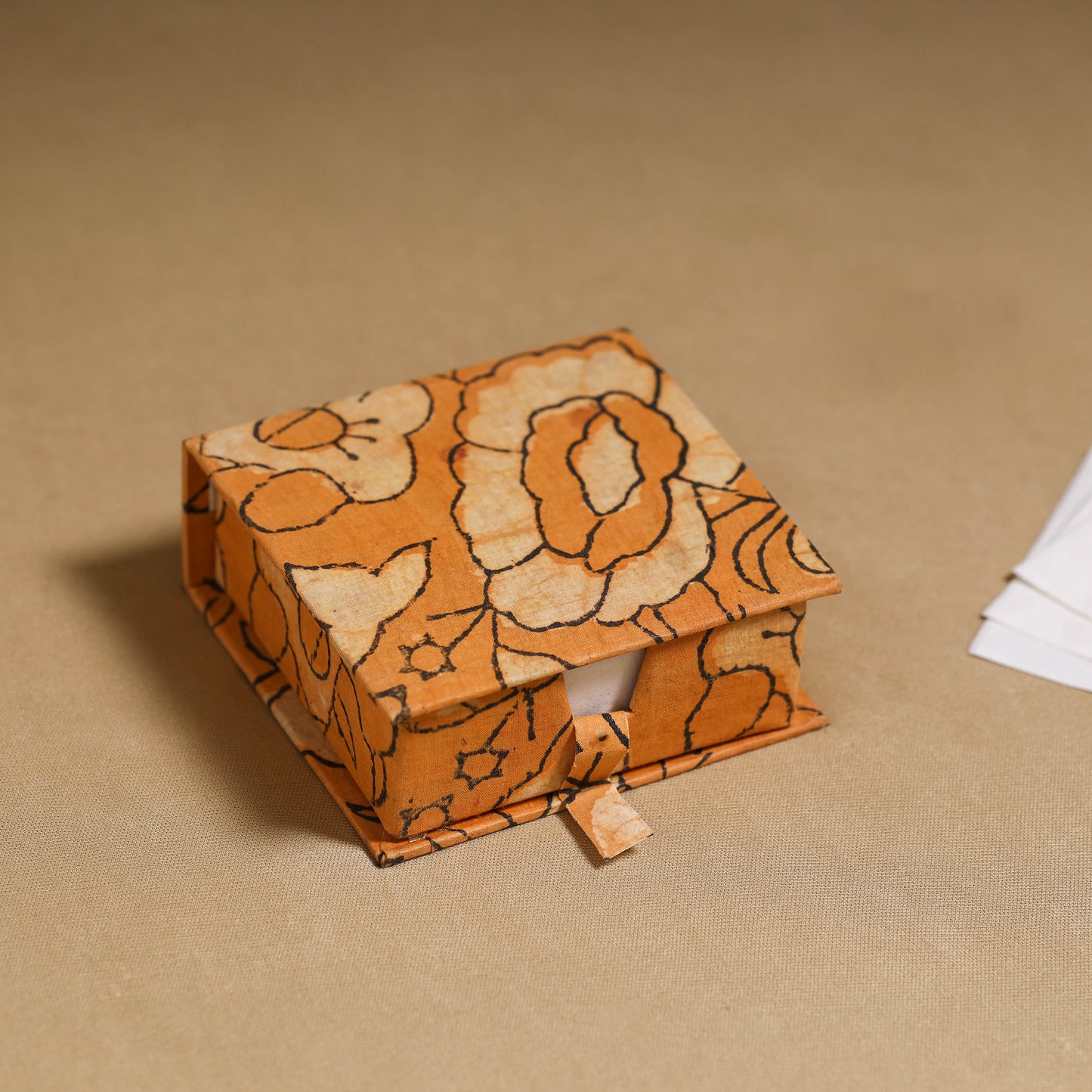 Orange - handcrafted printed card holder with slips 44