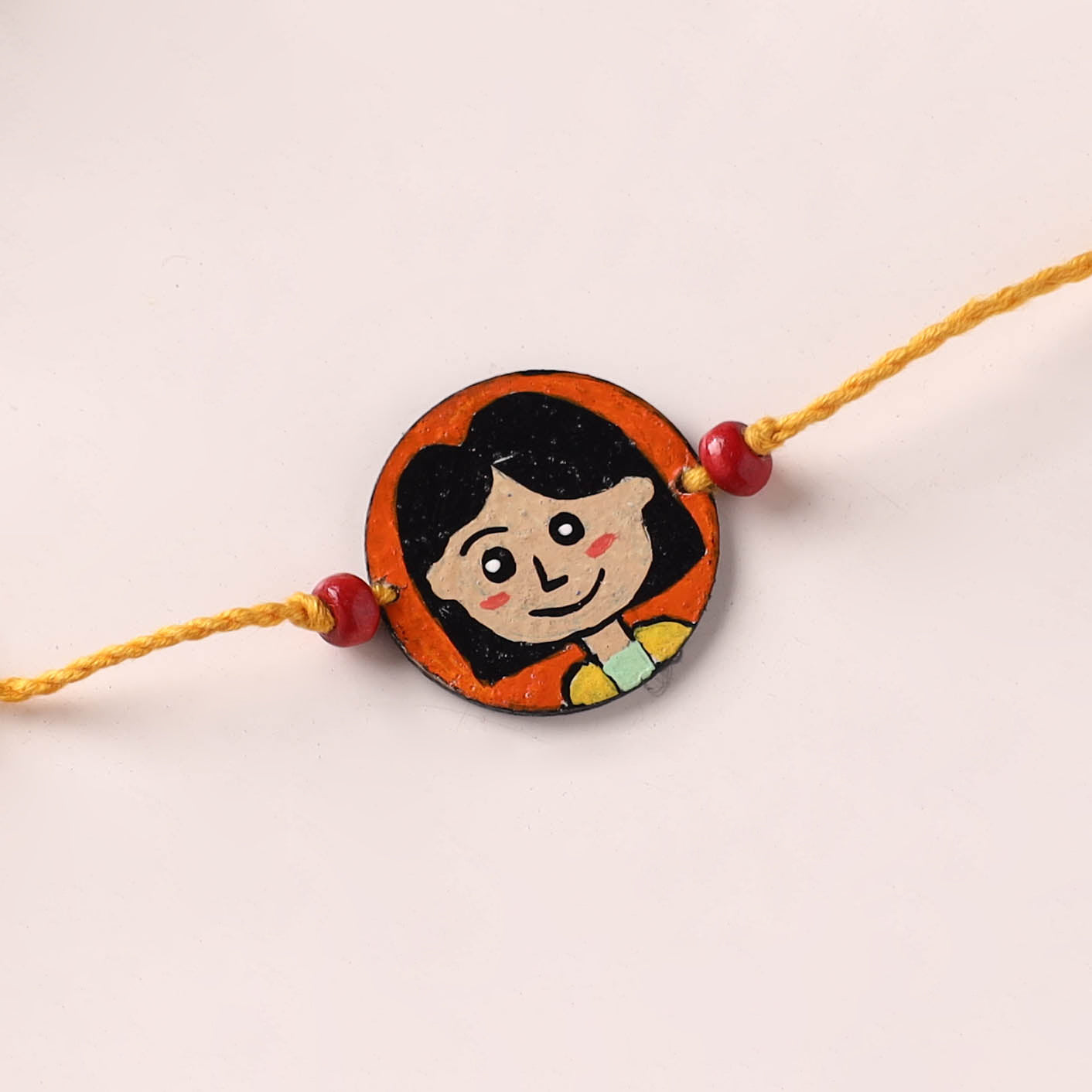 Girl - Handpainted Wooden Rakhi for Kids 04