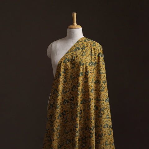Yellow - Kutch Hand Block Print Natural Dyed Cotton Ajrakh Fabric 33