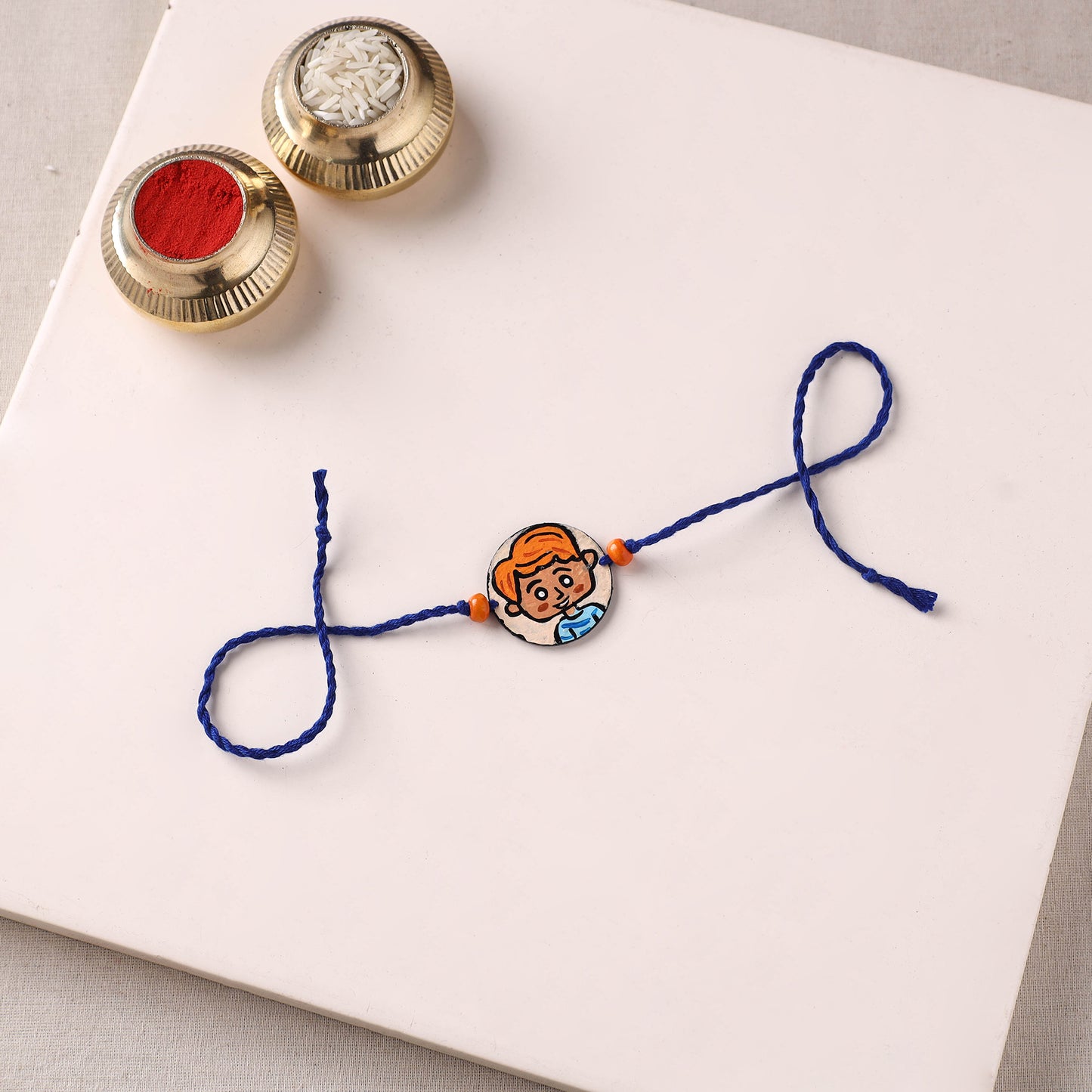 Boy - Handpainted Wooden Rakhi for Kids 06