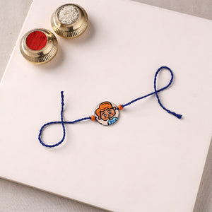 Boy - Handpainted Wooden Rakhi for Kids 06