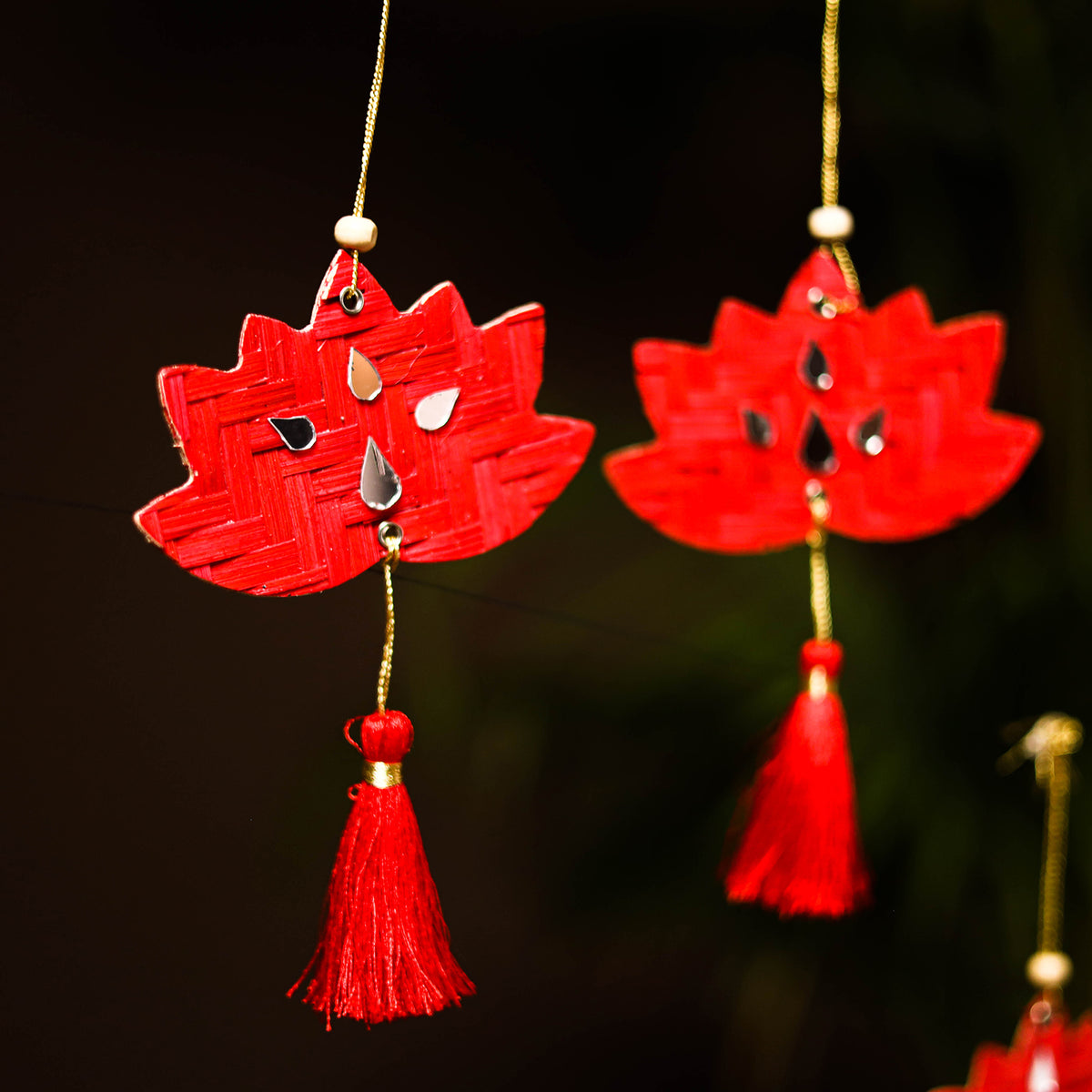 Greenkraft Lotus Handcrafted Bamboo Hangings (Set of 4) 18