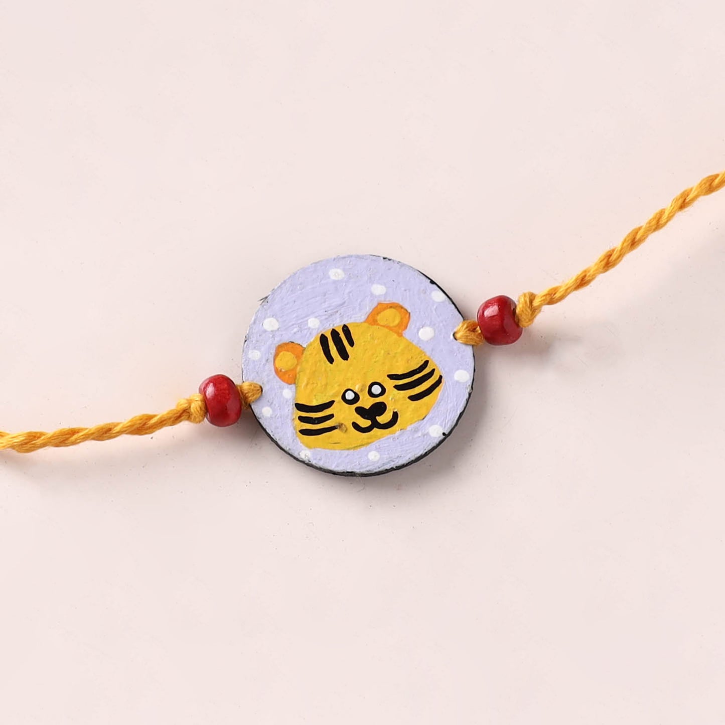 Tiger - Handpainted Wooden Rakhi for Kids 07