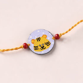 Tiger - Handpainted Wooden Rakhi for Kids 07
