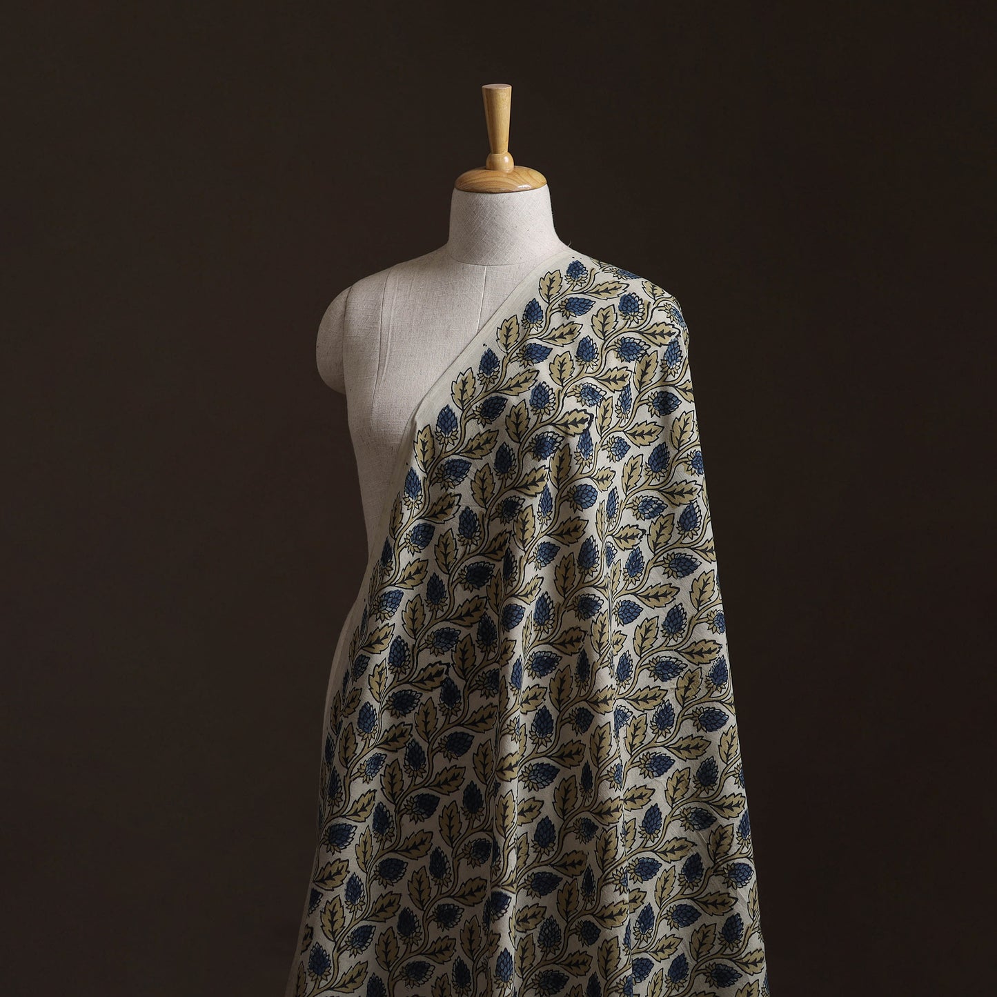 Beige - Kutch Hand Block Print Natural Dyed Cotton Ajrakh Fabric 28