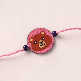 Bear - Handpainted Wooden Rakhi for Kids 09