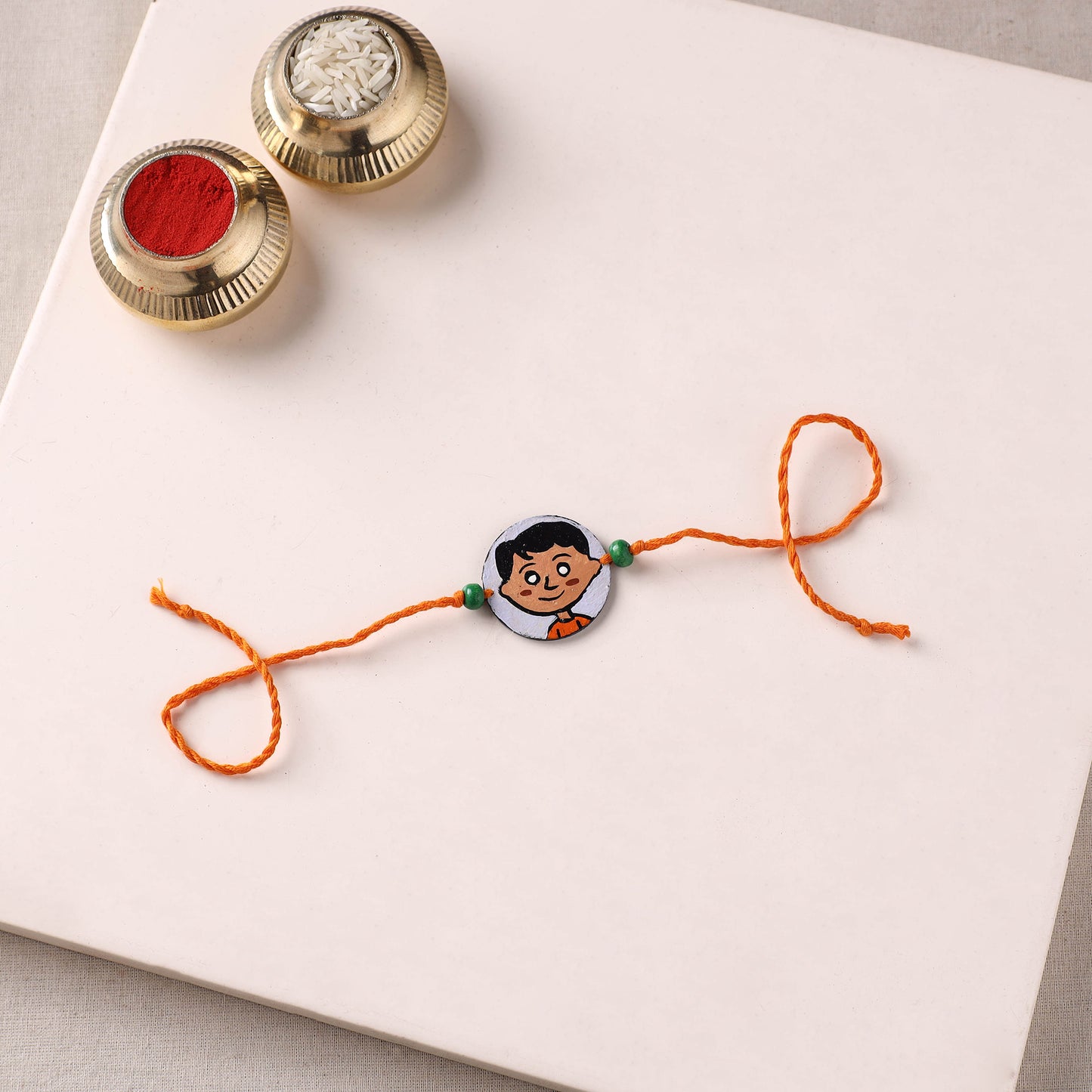 Boy - Handpainted Wooden Rakhi for Kids 10