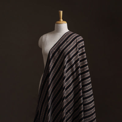 Black - Kutch Hand Block Print Natural Dyed Cotton Ajrakh Fabric 40