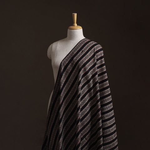 Black - Kutch Hand Block Print Natural Dyed Cotton Ajrakh Fabric 40