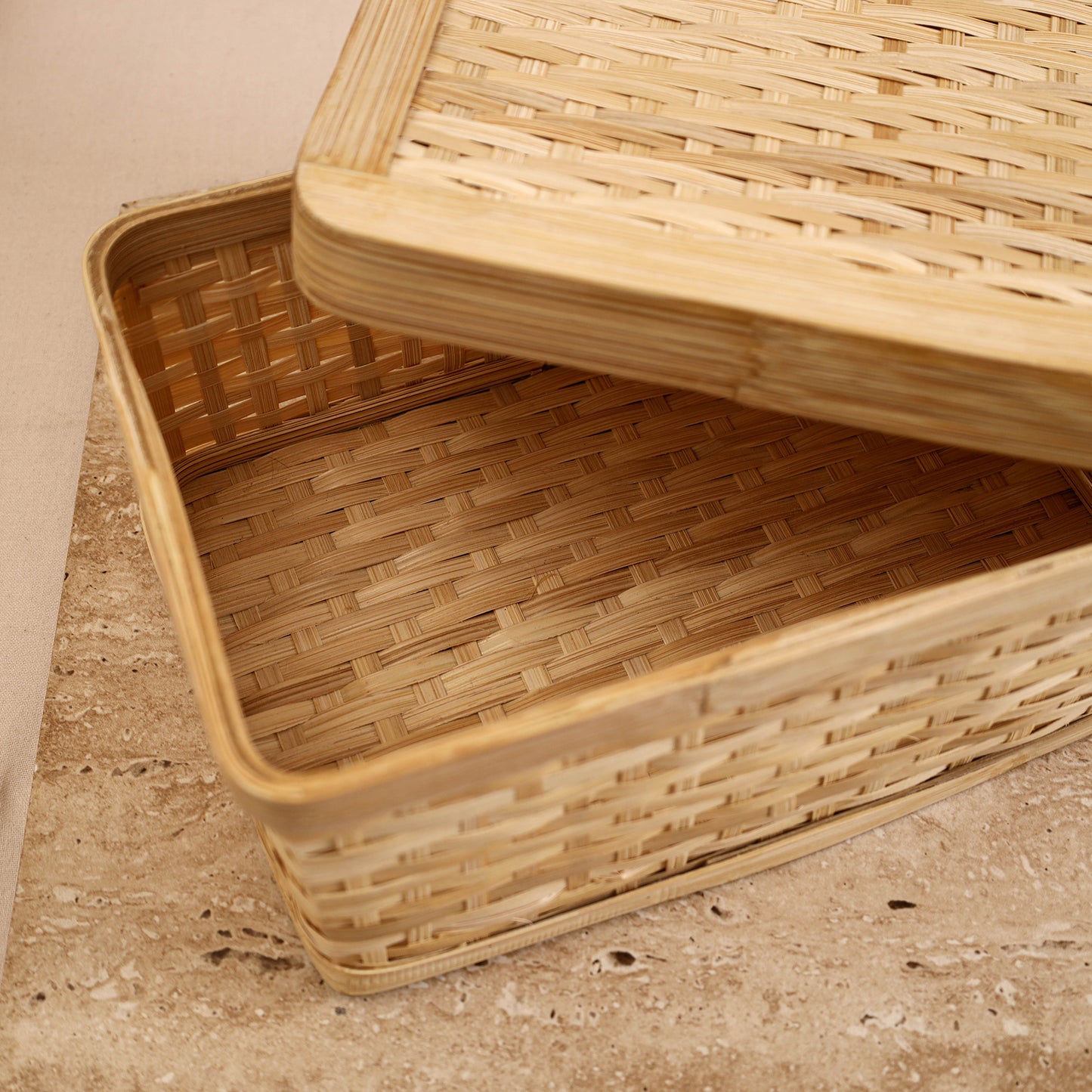 Greenkraft Handcrafted Bamboo Rectangular Box (11 x 7 in) 02