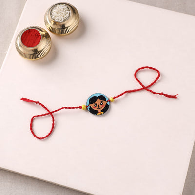 Girl - Handpainted Wooden Rakhi for Kids 13