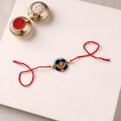 Girl - Handpainted Wooden Rakhi for Kids 13