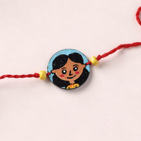 Girl - Handpainted Wooden Rakhi for Kids 13