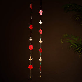 Greenkraft Flower & Diya Handcrafted Bamboo Hangings (Set of 2) 34
