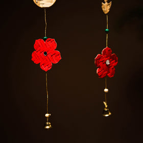 Greenkraft Flower & Diya Handcrafted Bamboo Hangings (Set of 2) 34