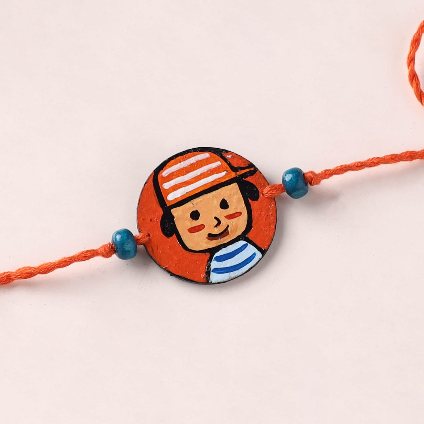 Boy - Handpainted Wooden Rakhi for Kids 14