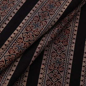 Black - Natural Dyed Cotton Kutch Hand Block Ajrakh Print Fabric 10