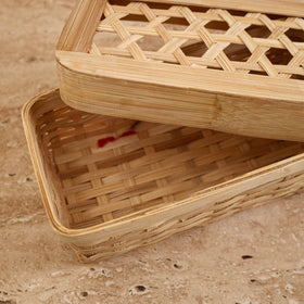 Greenkraft Handcrafted Bamboo Rectangular Box (8 x 4 in) 01