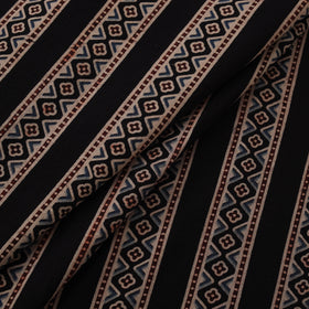 Black - Kutch Hand Block Print Natural Dyed Cotton Ajrakh Fabric 40