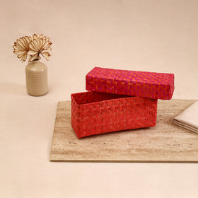 Greenkraft Handcrafted Palm Leaf Rectangular Box (10 x 4 in) 08